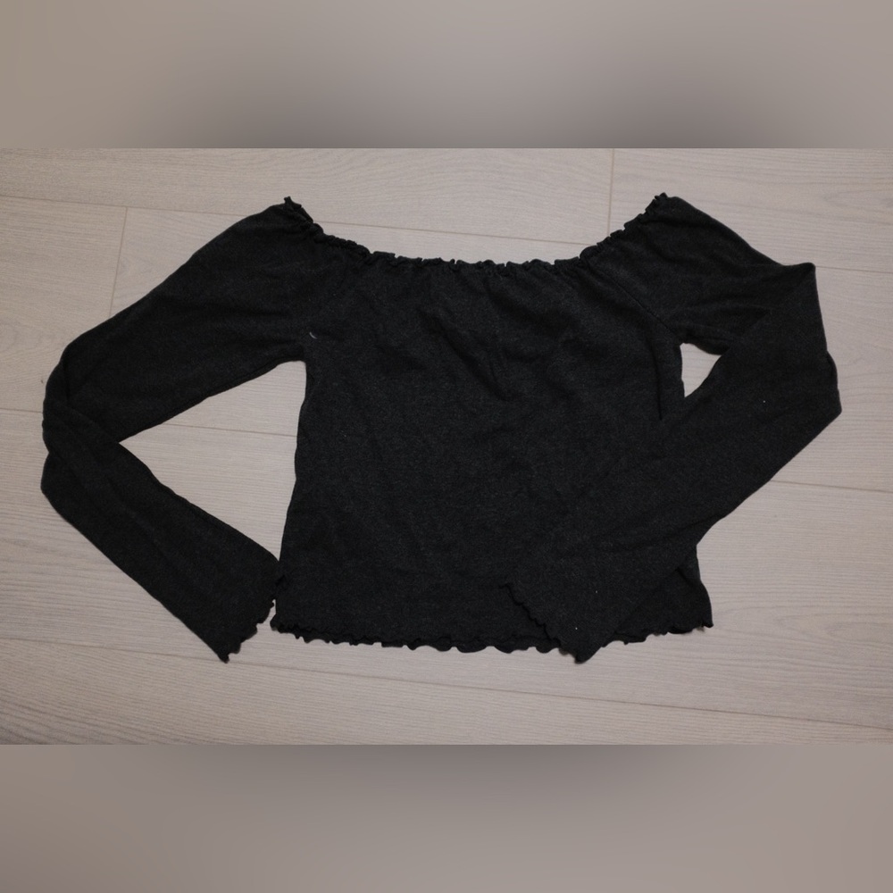 Dark grey Off-Shoulder Sweater